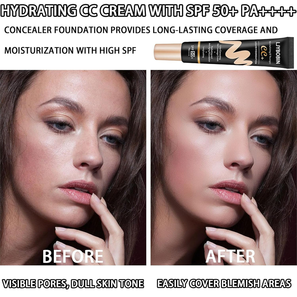 Hydrating CC Cream with SPF 50+ Pa++++ for Men & Women (Natural）