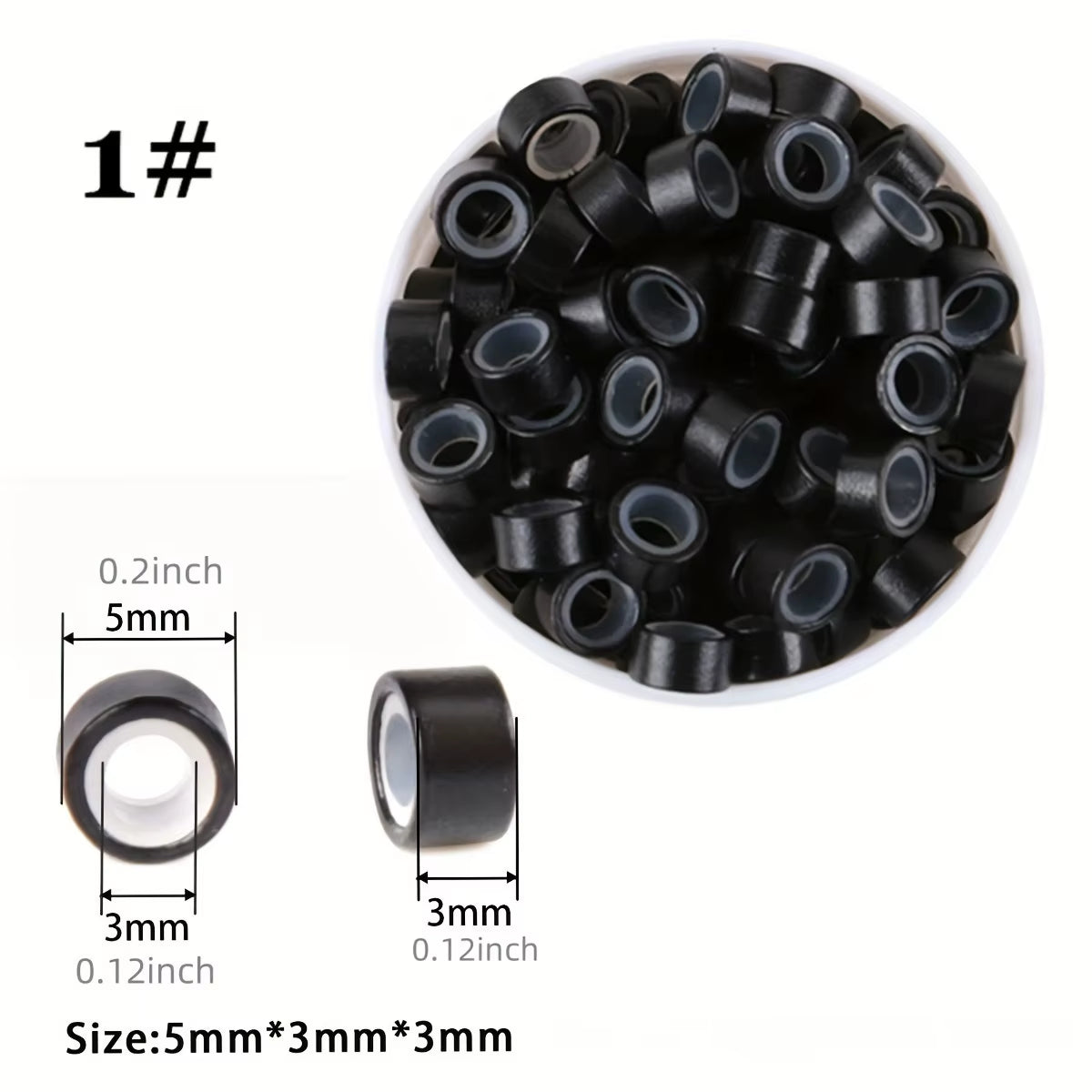 Hair Extensions Tool Kit I-Tip Hair Extension Pliers Pulling Hook Bead Device Tool Kits and 100 Pcs 5 Mm Micro Links Rings Beads