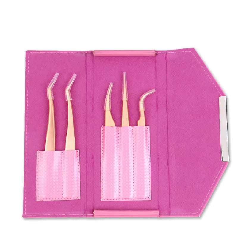 Tweezers Storage Leather Bag Eyelashes Extension Tweezers Storage Box Portable Organizer Case Lashes Accessories Makeup Tools