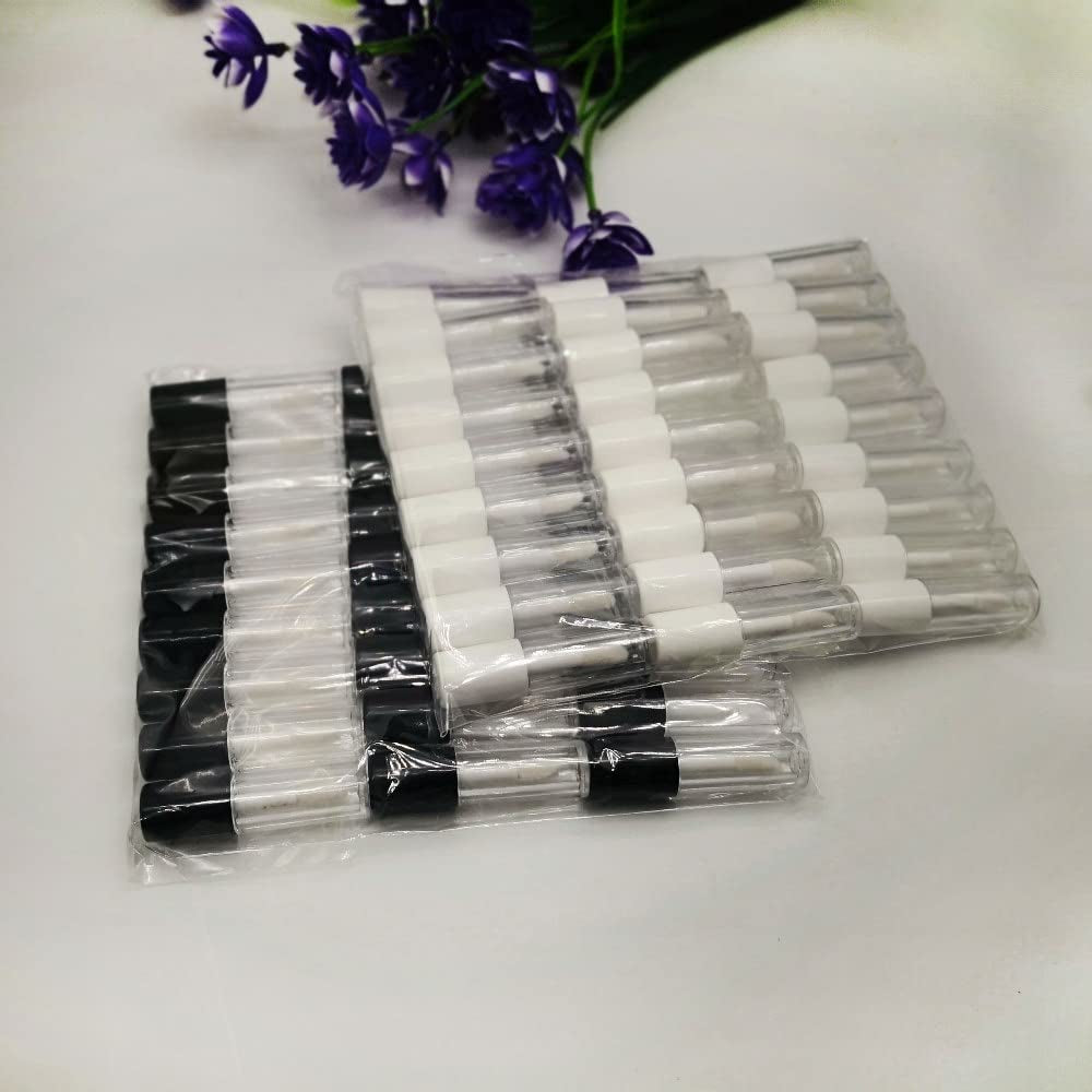 52Pcs Empty Black 0.8Ml Mini Lip Gloss Tubes Sample Size Lipgloss Containers for Sample Sack Lip Oil DIY