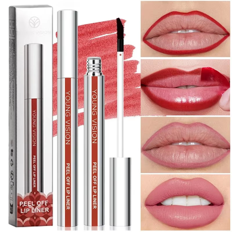 3 Colors Peel off Lip Liner Highly Pigmented Matte Lip Liner Tattoo Long Lasting Waterproof Lipliner Pencil Non-Stick Lips Gloss