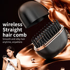 Cordless Hair Straightener Brush 3 Temp Adjustable Fast Heating Electric Hot Brush Hair Straightening Styling Detangling Comb
