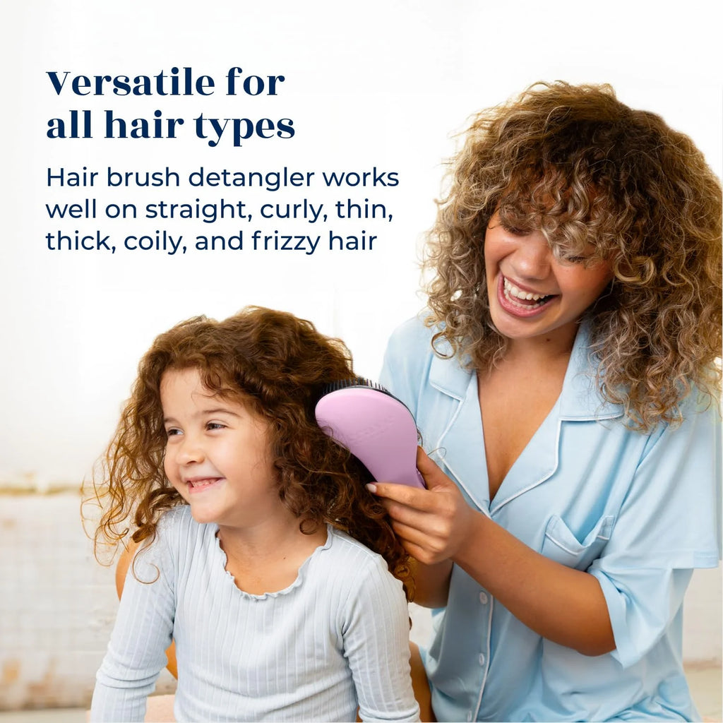 Glide Thru Detangling Brush for Natural, Curly, Straight, Wet or Dry Hair - Gentle Detangler Brush Styling Tool for , Kids, Toddlers and Little Girls - 7.5 X 3 In, Pink