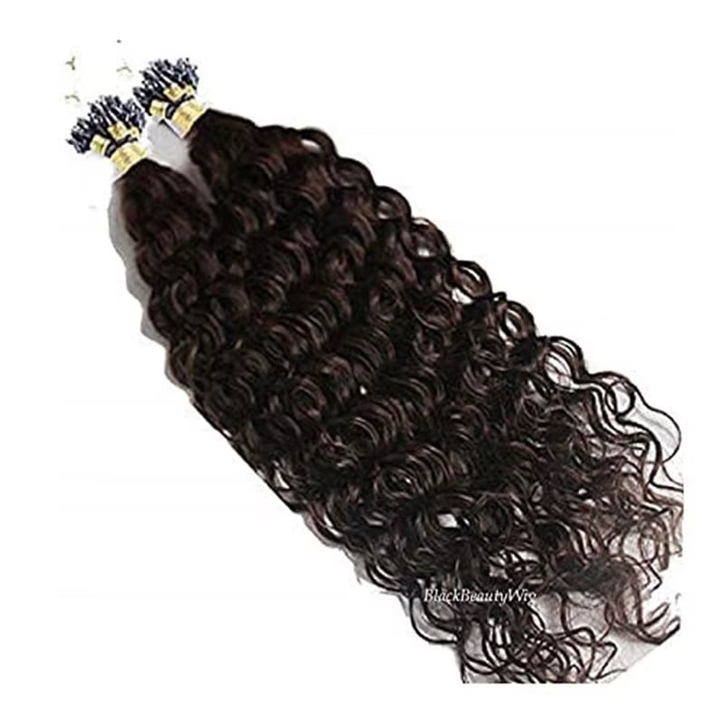 Deep Curly Micro Loop Ring Human Hair Extension Pre Bonded Brazilian Remy Hair Micro Beads Microlink Hair 100G 100Strands