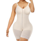 Women’s Full-Body Shapewear Bodysuit with Zipper – Tummy Control, Butt Lifting & Slimming One-Piece