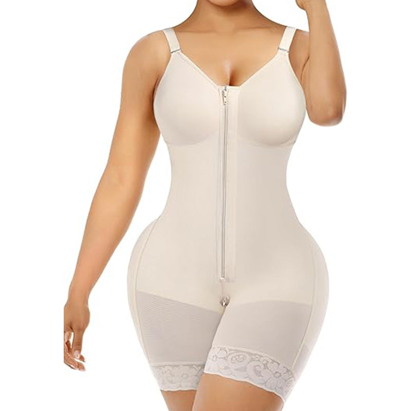 Women’s Full-Body Shapewear Bodysuit with Zipper – Tummy Control, Butt Lifting & Slimming One-Piece
