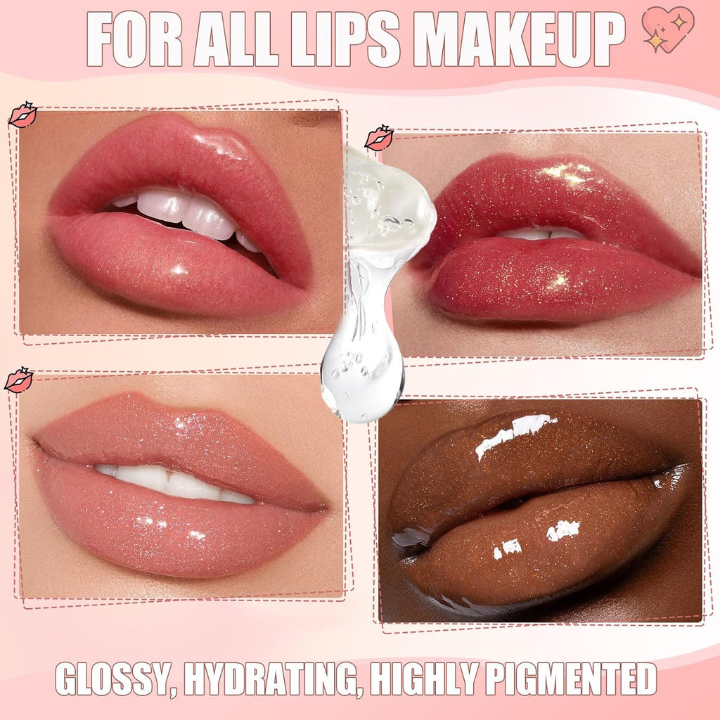 Lip Gloss Base 2PCS Moist Lipgloss Base (100G), Lip Gloss Base Clear, Moisturizing, Glossy, Non-Stick Lip Primer for Lipstick Lip Oil, Lip Gloss Making Supplies DIY Beginner Lip Gloss Making Kit