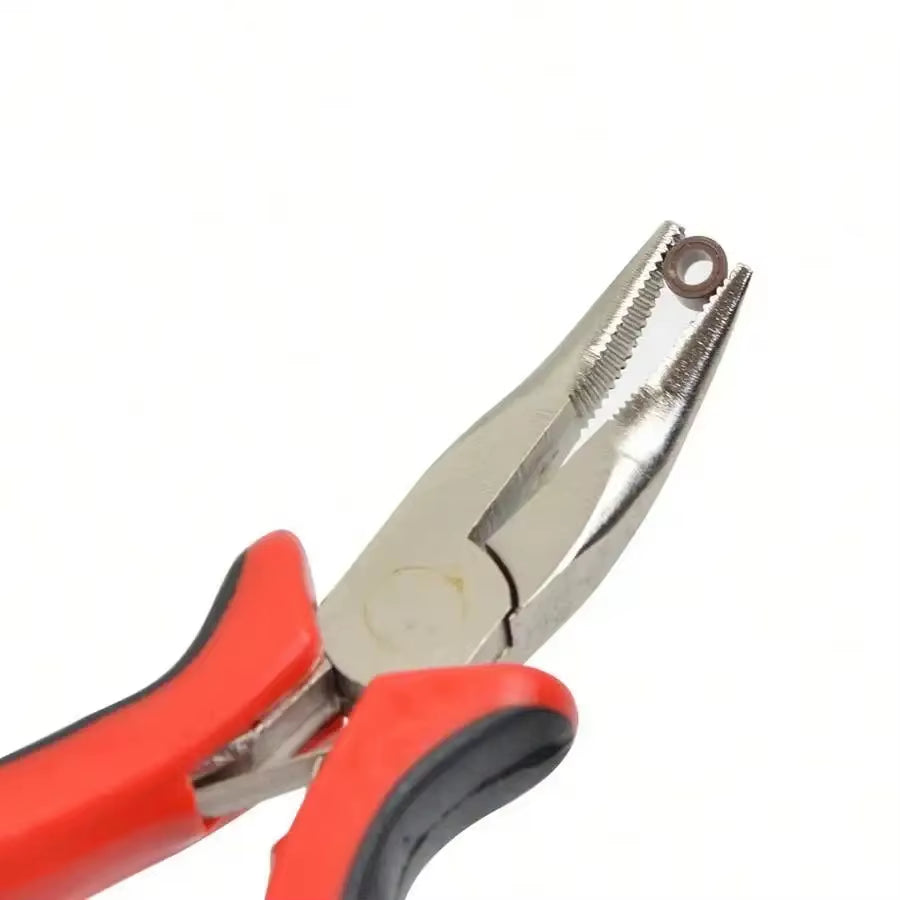 Hair Extensions Tool Kit I-Tip Hair Extension Pliers Pulling Hook Bead Device Tool Kits and 100 Pcs 5 Mm Micro Links Rings Beads