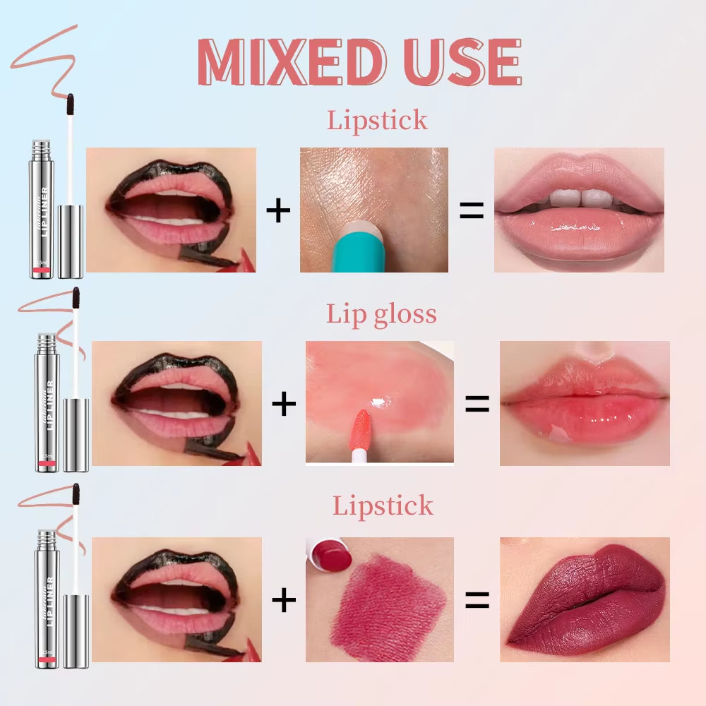 4Colors Lip Liner Tattoo Matte Peel off Enhance Lips Lip Liner Waterproof Long Lasting Moisturizing Lips Gloss Tattoo