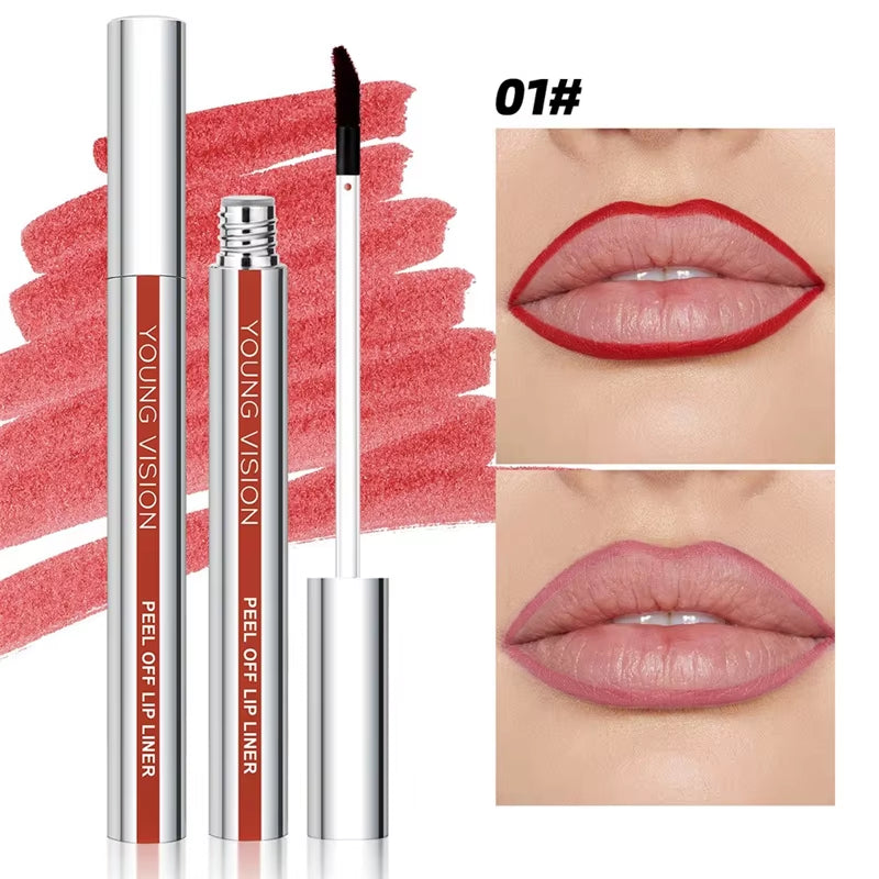 3 Colors Peel off Lip Liner Highly Pigmented Matte Lip Liner Tattoo Long Lasting Waterproof Lipliner Pencil Non-Stick Lips Gloss