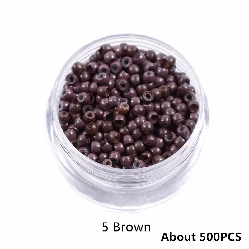 500Pcs Copper Ring Beads 3.0Mm Nano Ring Beads Silicone Lined Micro for Hair Extensions