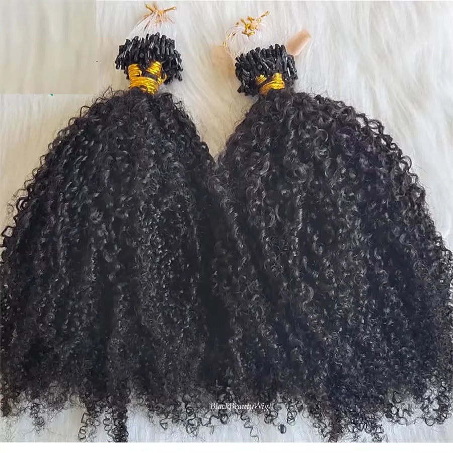 Curly Micro Loop Human Hair Extension Braziian Remy Hair Kinky Curly Microlink Micro Beads Ring Hair 100G 100Strands