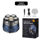 6-Head Magnetic Electric Head Shaver – Rotating Waterproof Bald Shaver with 120-Minute Rechargeable Battery