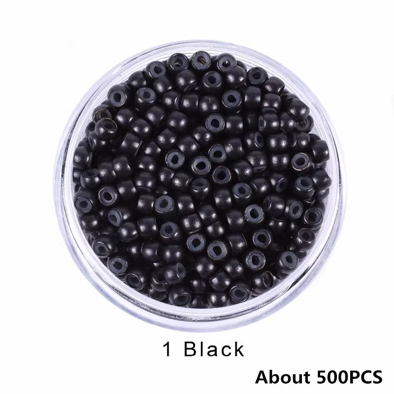 500Pcs Copper Ring Beads 3.0Mm Nano Ring Beads Silicone Lined Micro for Hair Extensions