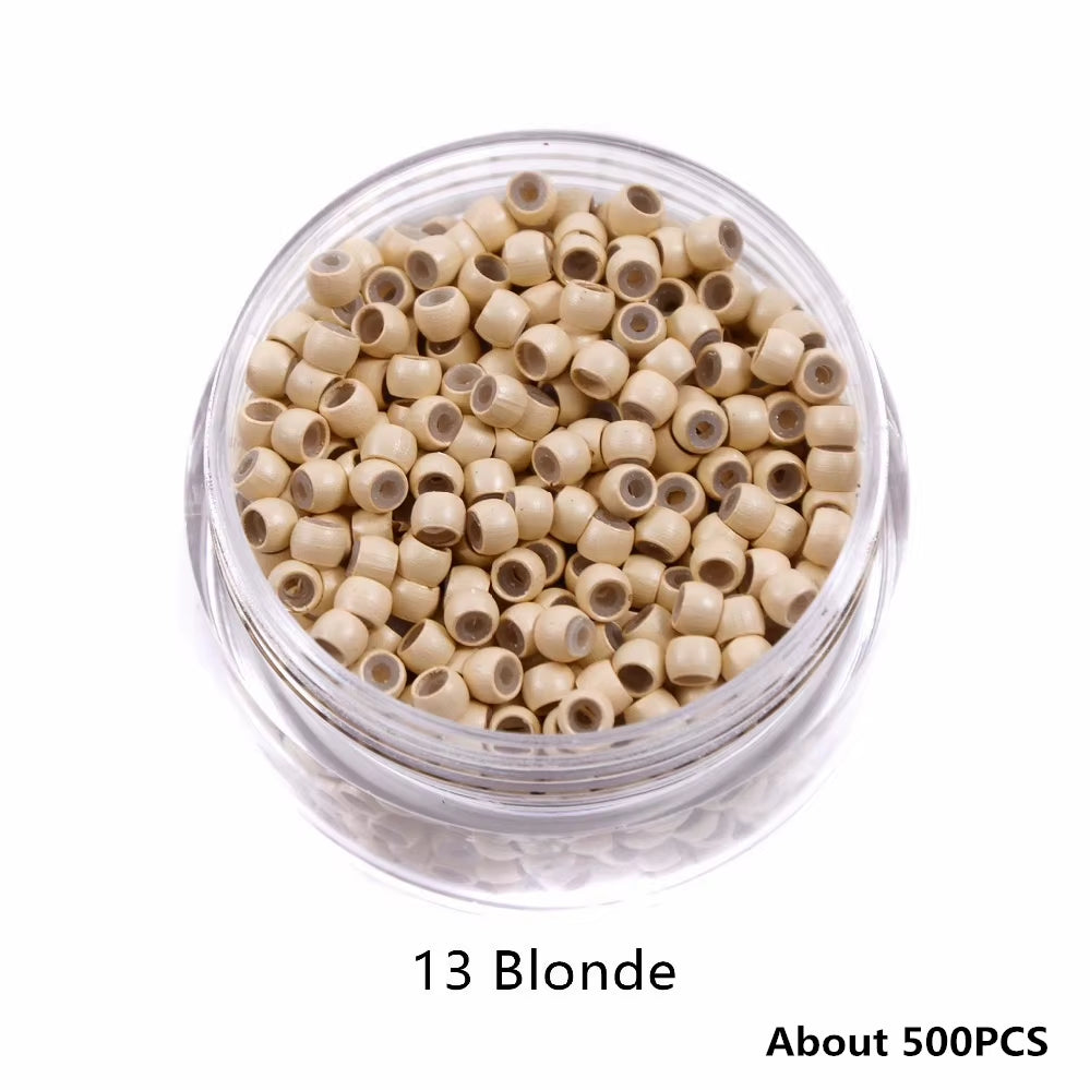 500Pcs Copper Ring Beads 3.0Mm Nano Ring Beads Silicone Lined Micro for Hair Extensions