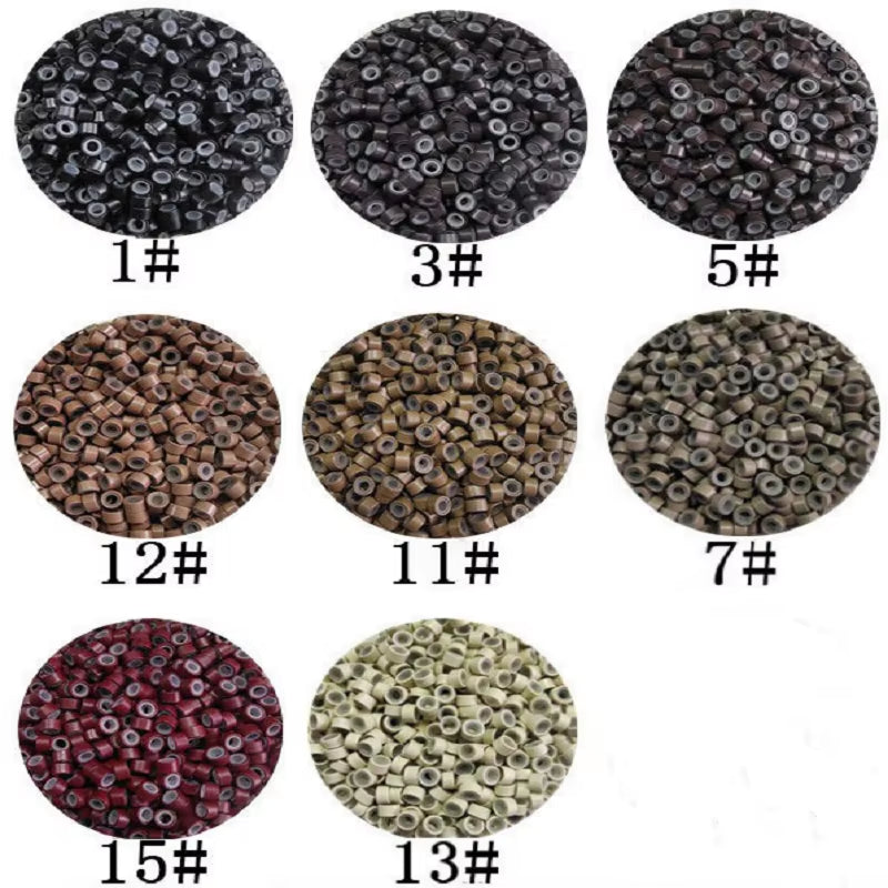 Hair Extensions Tool Kit I-Tip Hair Extension Pliers Pulling Hook Bead Device Tool Kits and 100 Pcs 5 Mm Micro Links Rings Beads