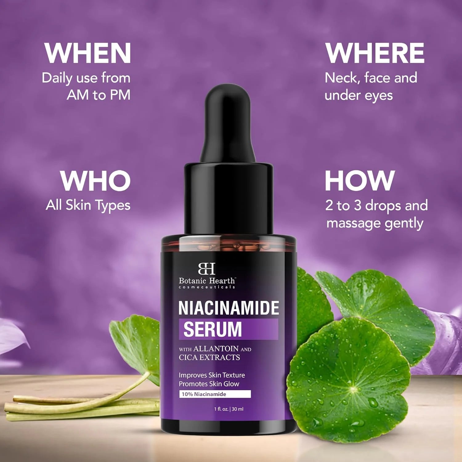 10% Niacinamide Face Serum with Allantoin, Zinc PCA, Cica & Hyaluronic Acid