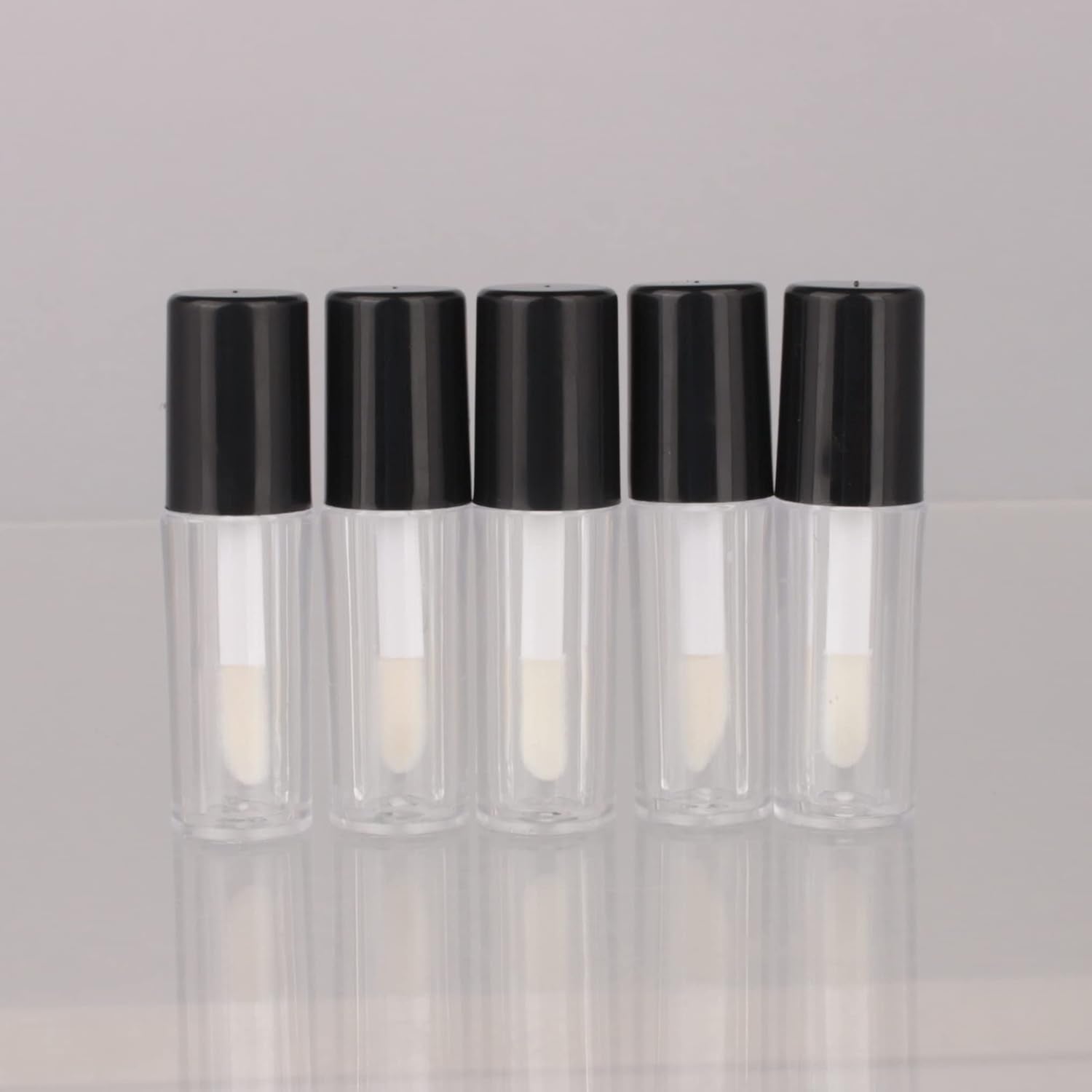 52Pcs Empty Black 0.8Ml Mini Lip Gloss Tubes Sample Size Lipgloss Containers for Sample Sack Lip Oil DIY