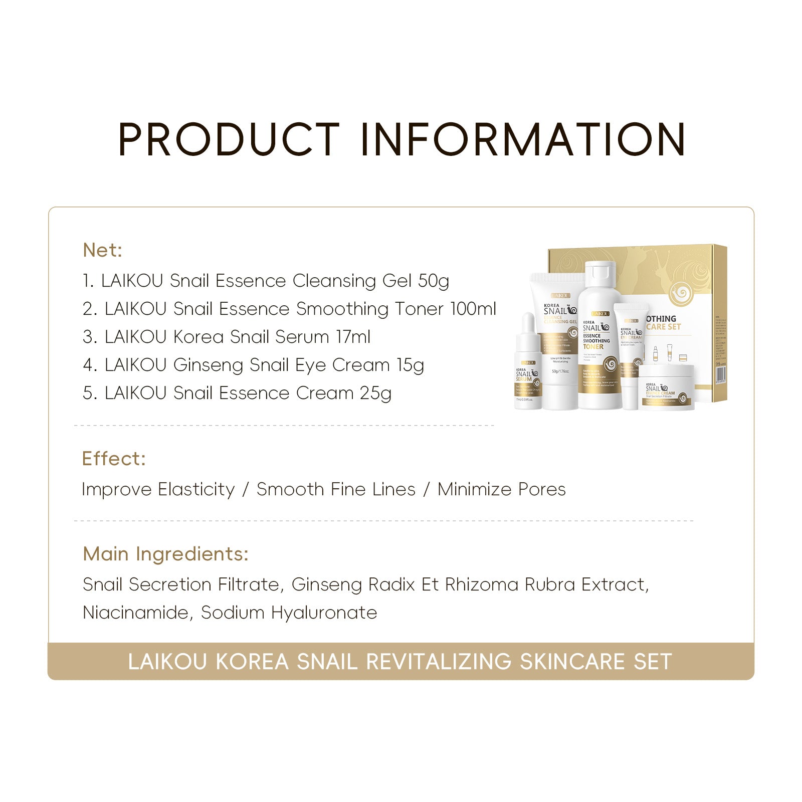 Snail Mucin Repair & Glow 5-Piece Skincare Set