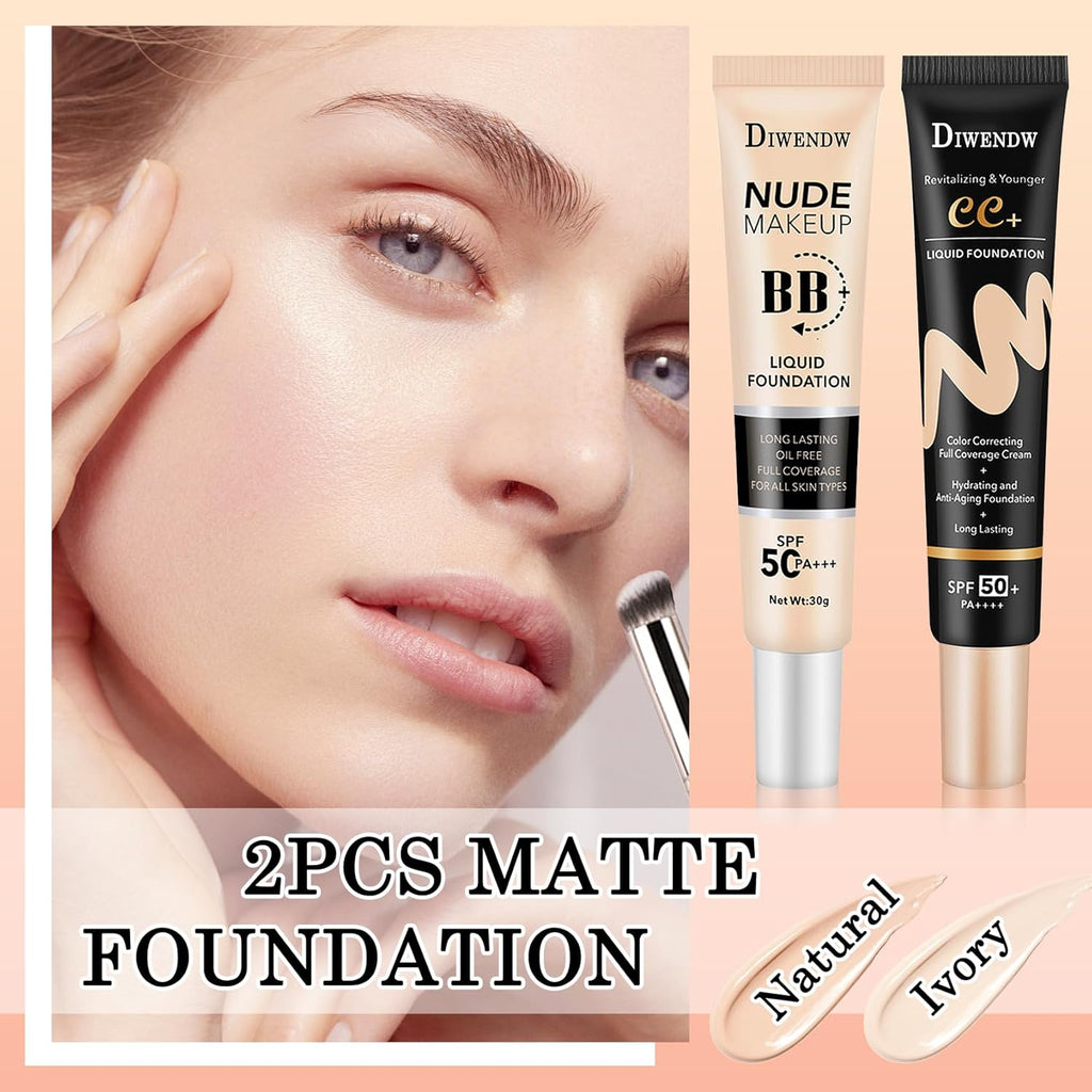 2PCS Full Coverage Concealer Foundation Set