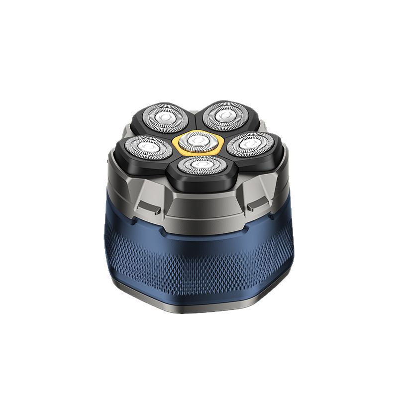 6-Head Magnetic Electric Head Shaver – Rotating Waterproof Bald Shaver with 120-Minute Rechargeable Battery