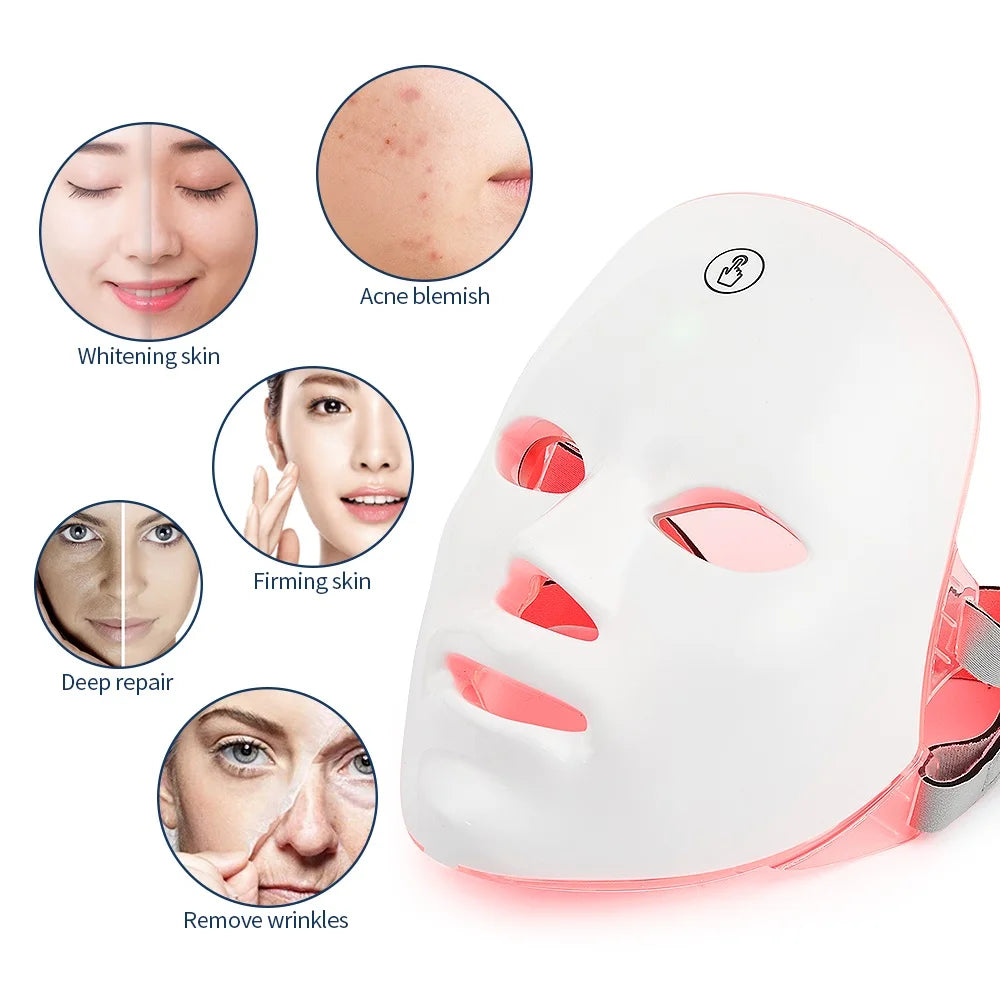 7-Color LED Light Therapy Face Mask - Wireless Anti-Aging Device