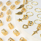 45-Piece Boho Hair Rings Set – Gold & Silver Alloy Dreadlock Beads, Braid Rings & Loc Jewelry for Women (Hippie, Festival & Everyday Style)