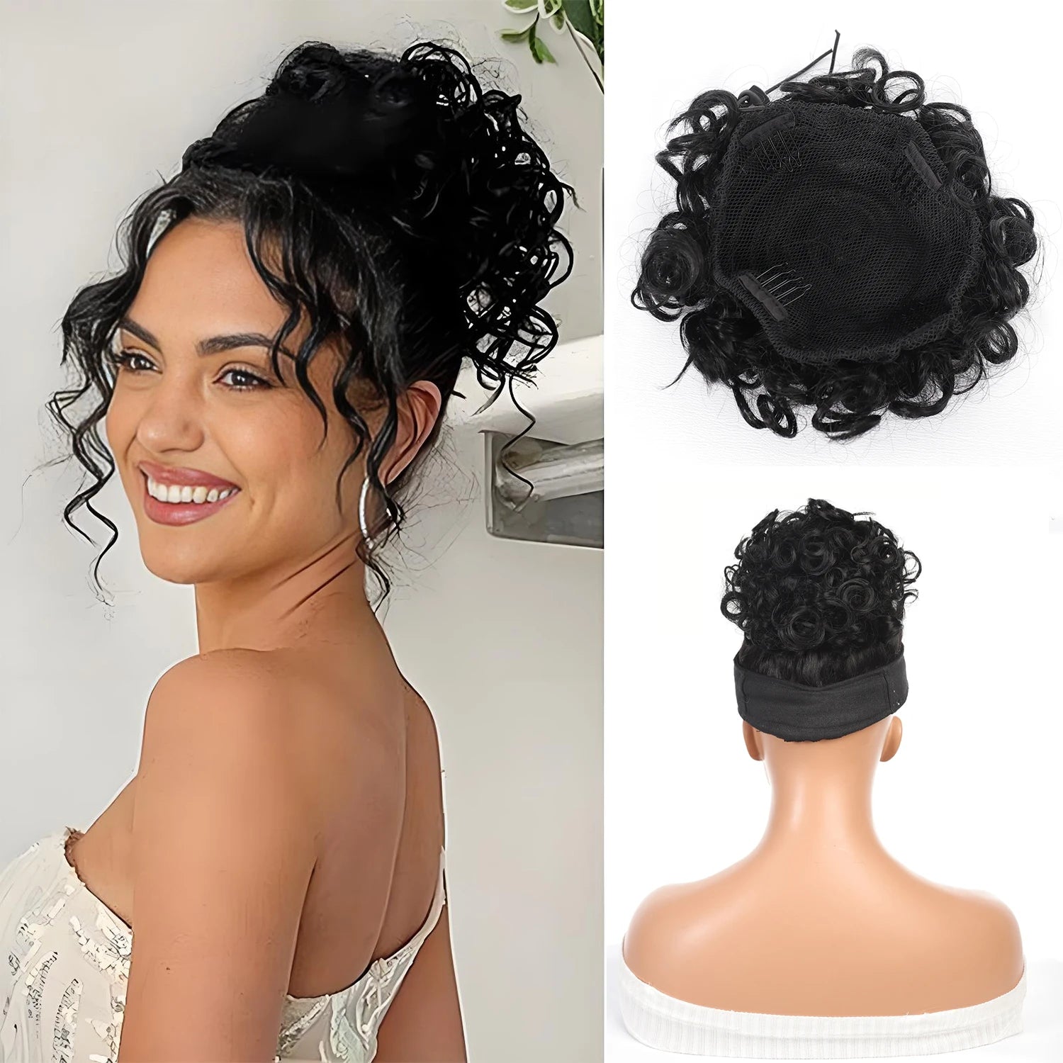 Premium Messy Bun Hair Extension – Short Curly Synthetic Bun with Adjustable Drawstring | Instant Volume for Thinning & Fine Hair for Women