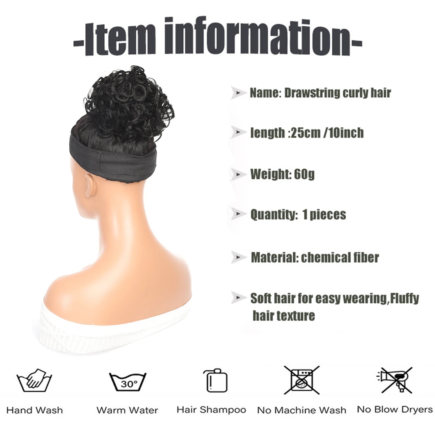 Premium Messy Bun Hair Extension – Short Curly Synthetic Bun with Adjustable Drawstring | Instant Volume for Thinning & Fine Hair for Women