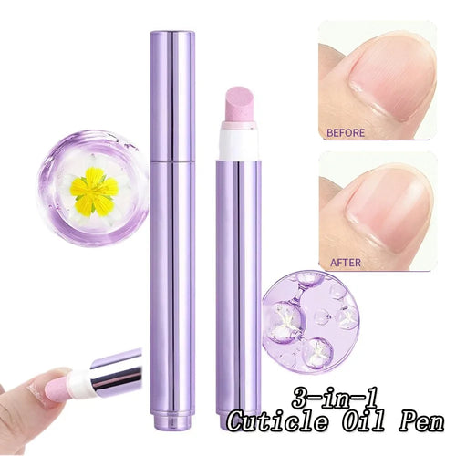 3-in-1 Cuticle Oil Pen - Nourishing Nail Treatment & Cuticle Pusher