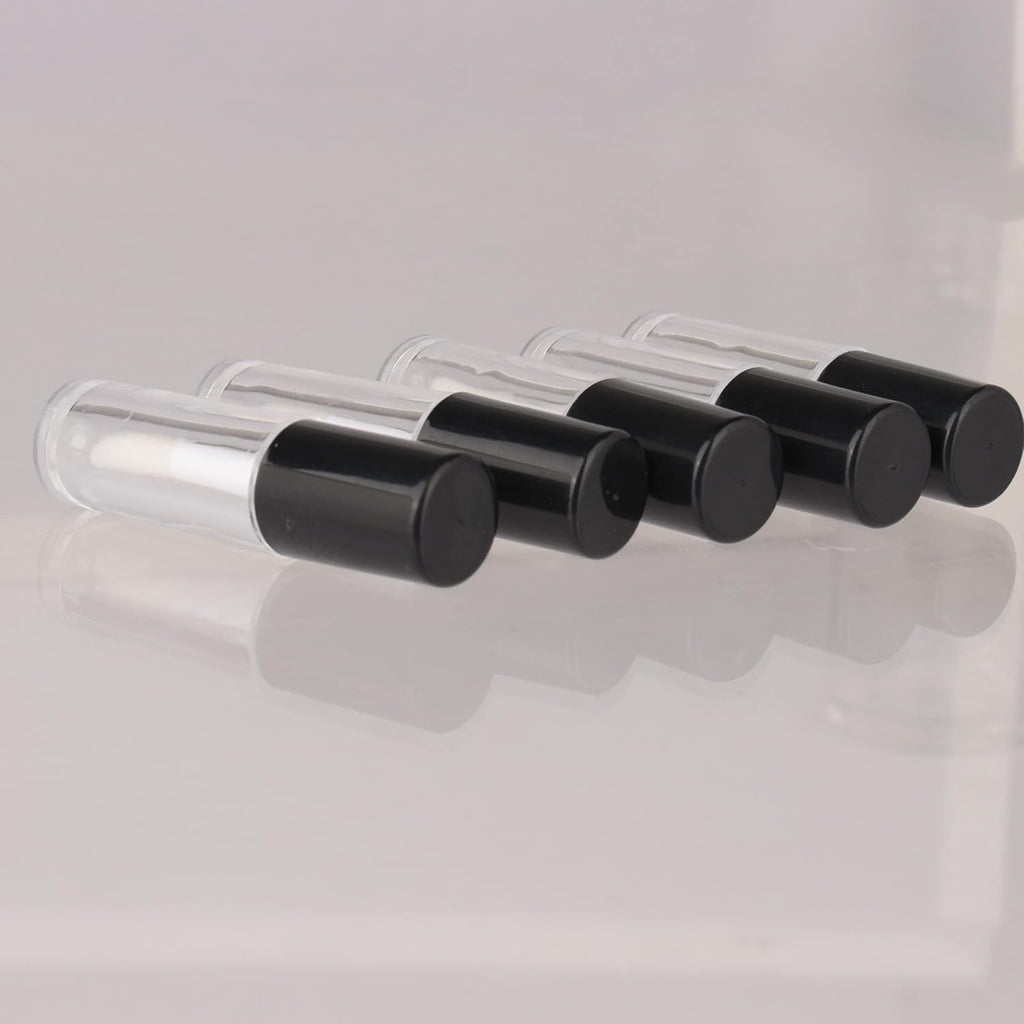 52Pcs Empty Black 0.8Ml Mini Lip Gloss Tubes Sample Size Lipgloss Containers for Sample Sack Lip Oil DIY