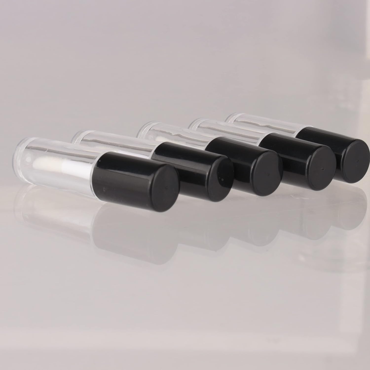 52Pcs Empty Black 0.8Ml Mini Lip Gloss Tubes Sample Size Lipgloss Containers for Sample Sack Lip Oil DIY