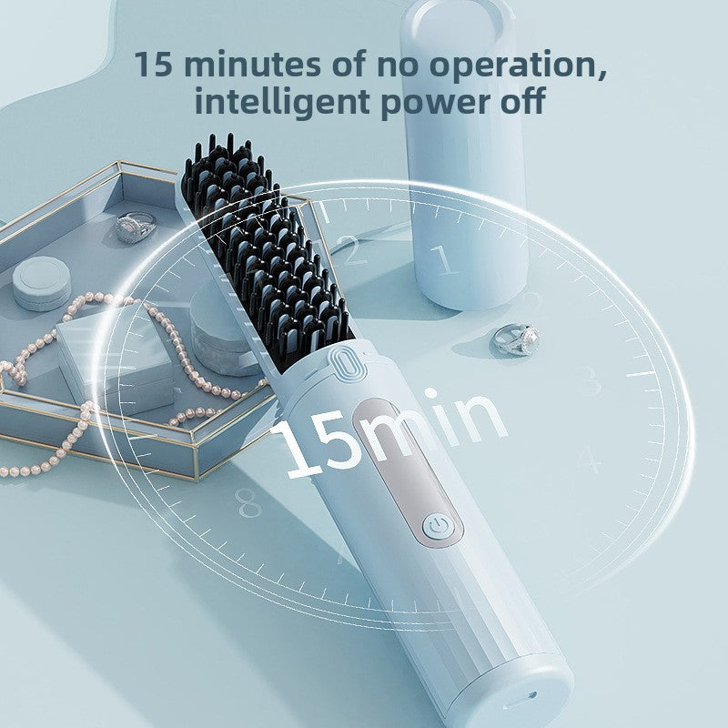 Cordless LCD Hair Straightening Comb with Negative Ion Technology