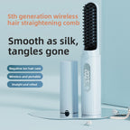 Cordless LCD Hair Straightening Comb with Negative Ion Technology
