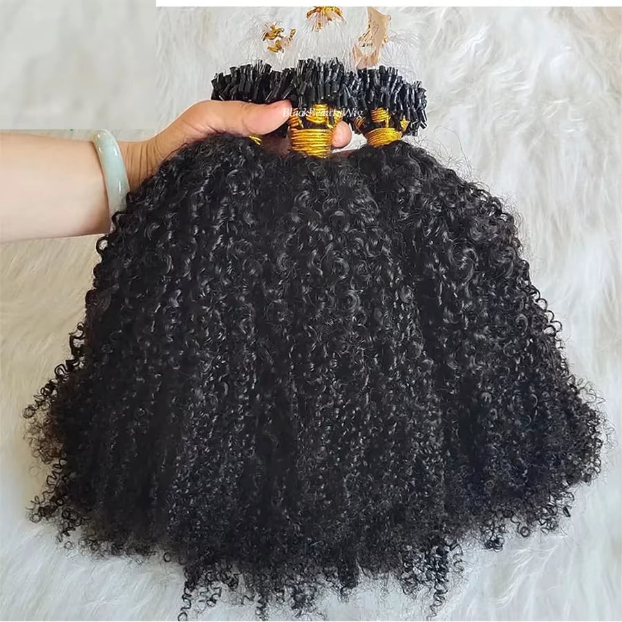 Curly Micro Loop Human Hair Extension Braziian Remy Hair Kinky Curly Microlink Micro Beads Ring Hair 100G 100Strands