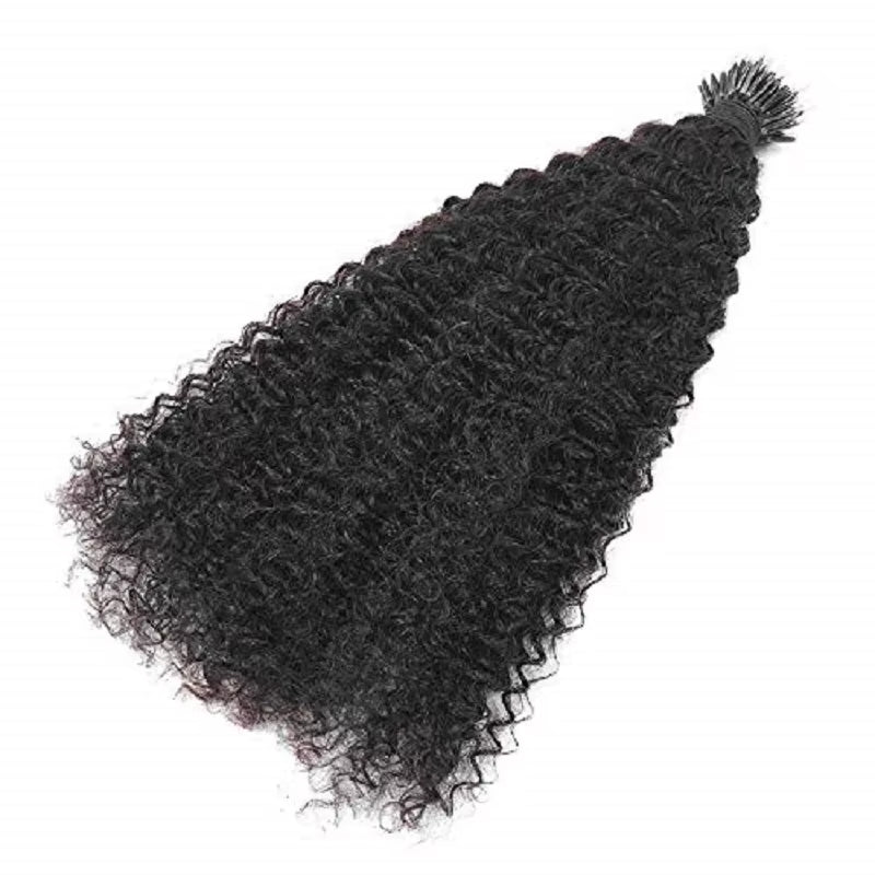 Deep Curly Nano Ring Human Hair Extension Pre Bonded Microlink Nano Beads Ring Hair Small Curly 100G 100Strands