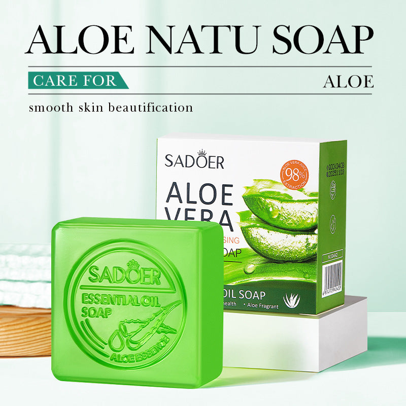 Aloe Vera Cleansing Soap - Natural Moisturizing Face & Body Bar 100g