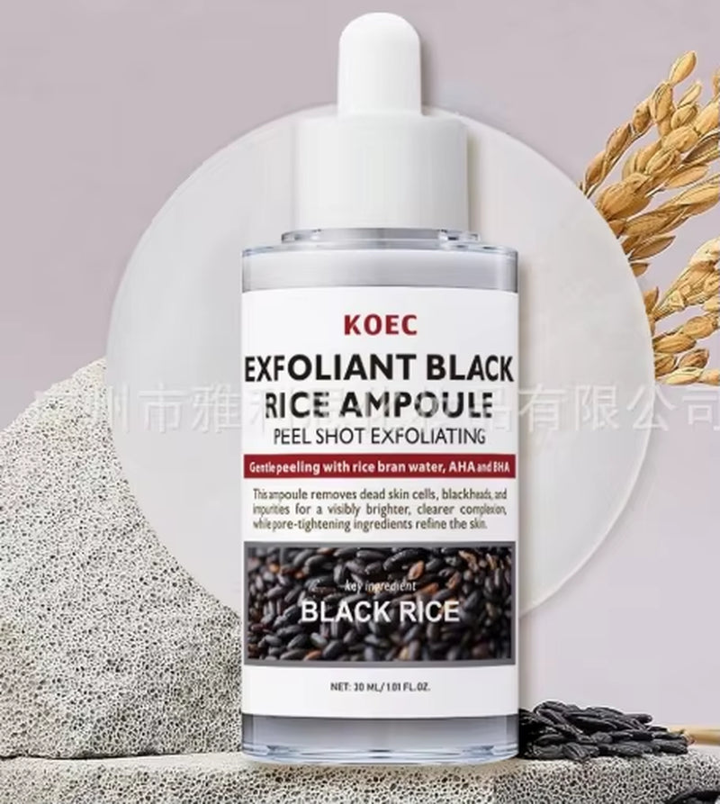 30Ml Korean White and Black Rice Exfoliating Hydrating Essence Brightening Remove Dead Skin Blackhead Soften Serum Skin Care