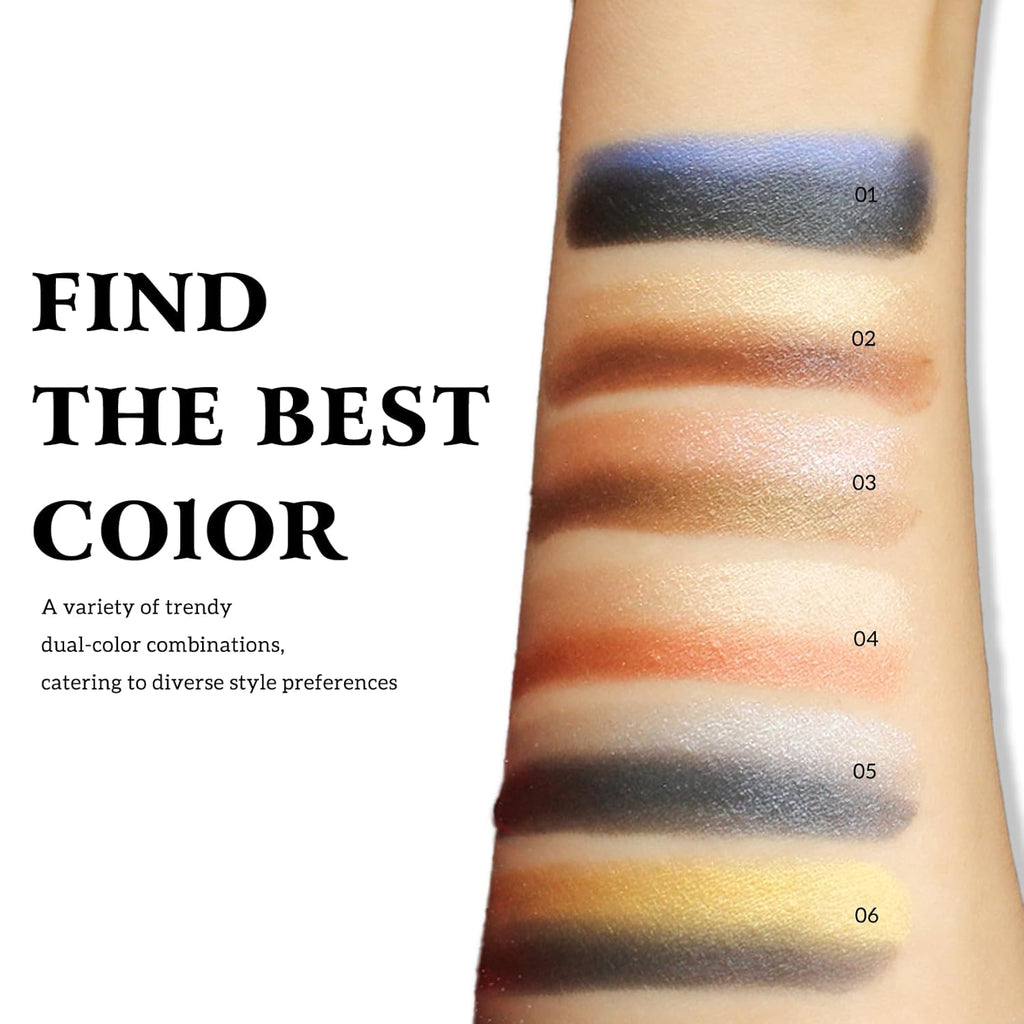 Glitter Lipstick Long Lasting Metallic Lip Liner Shimmer for Women Makeup Double Colors Eyeshadow Stick Hydrating Highly Pigmented Eye Shadow Full Coverage Non Stick Cup Lips Gloss Lightweight