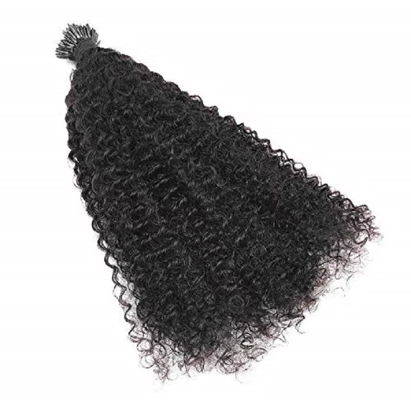 Deep Curly Nano Ring Human Hair Extension Pre Bonded Microlink Nano Beads Ring Hair Small Curly 100G 100Strands