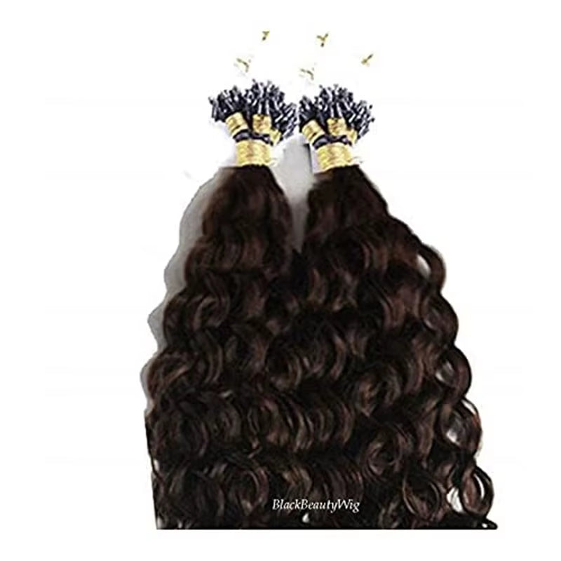 Deep Curly Micro Loop Ring Human Hair Extension Pre Bonded Brazilian Remy Hair Micro Beads Microlink Hair 100G 100Strands