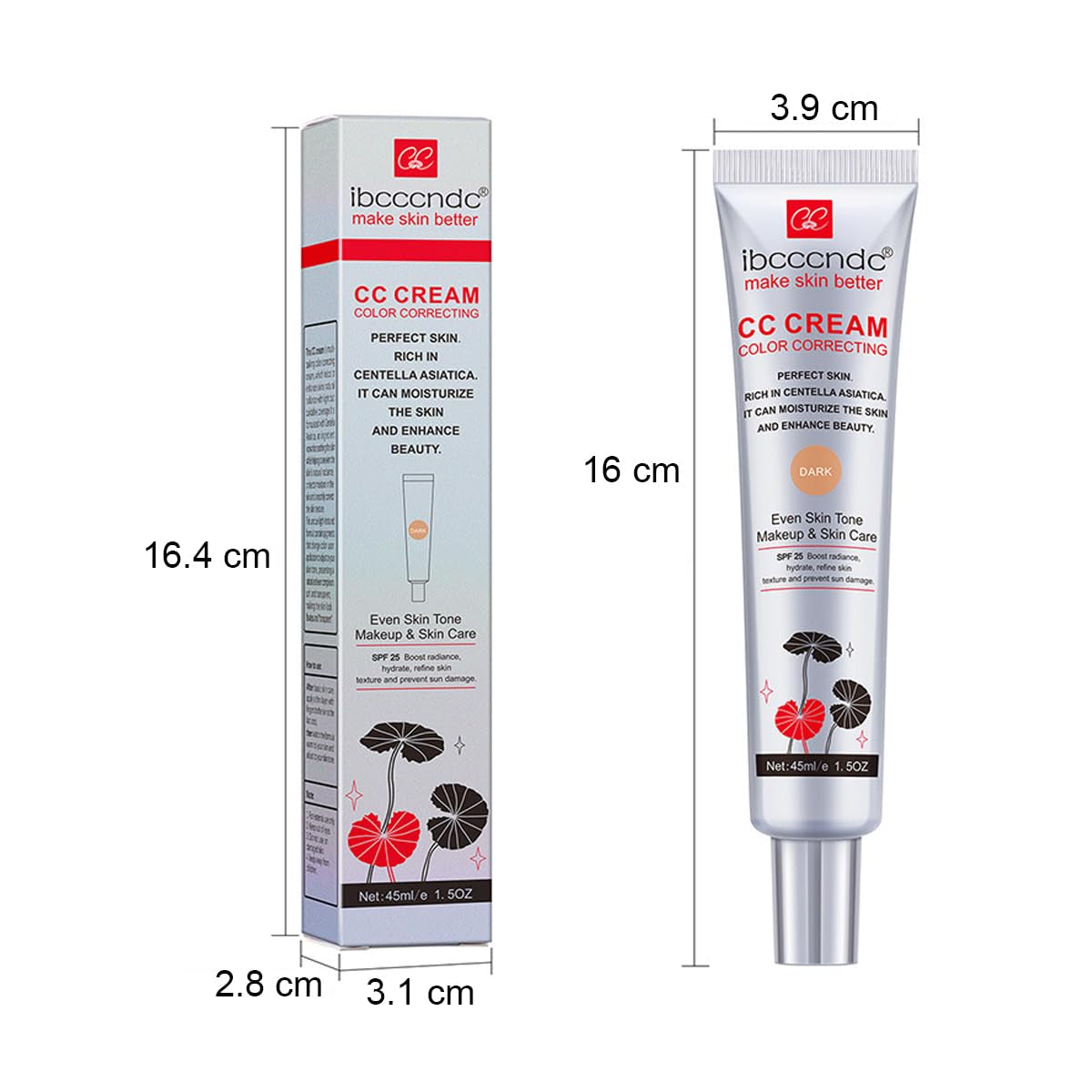 Color Correcting CC Cream with SPF 25,Full-Coverage Foundation