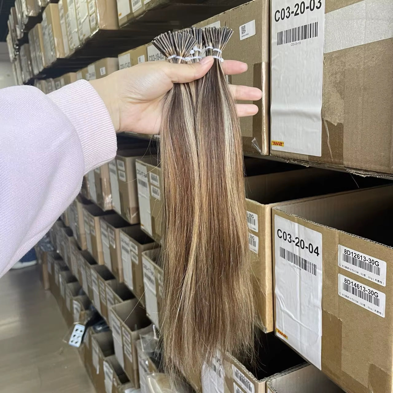 P4-27# I Tip Human Hair Extensions 12-20 Inches Micro Ring Hair Straight 30G Lightweight Pre Bonded Micro Link Hair 50Pcs/Pack