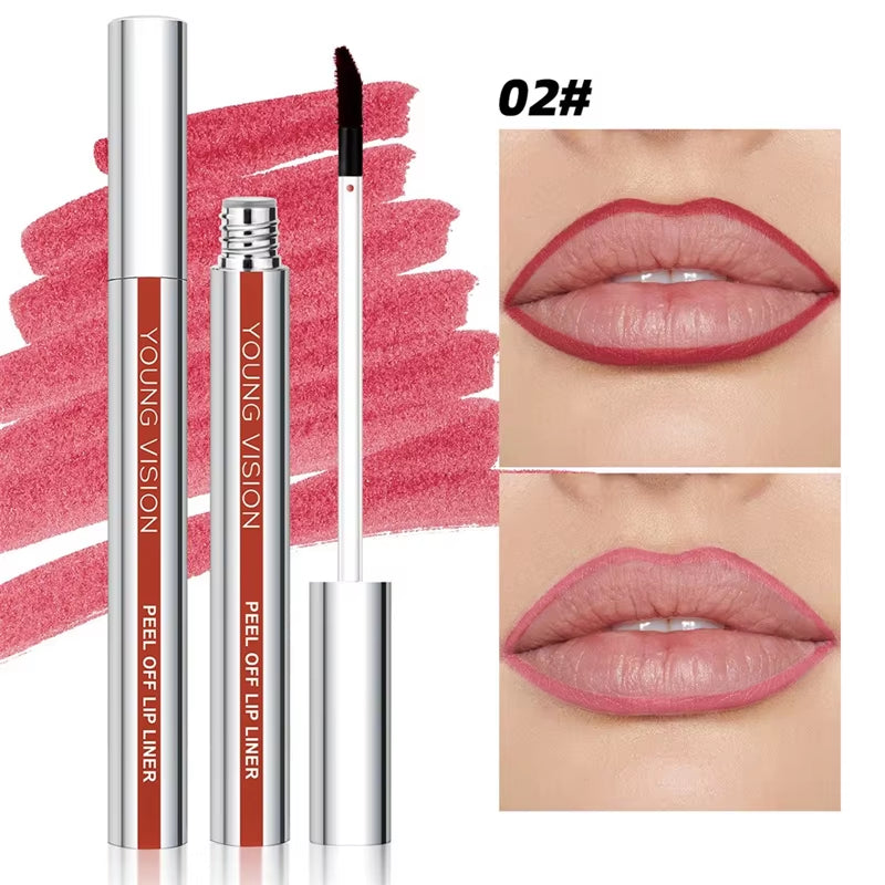 3 Colors Peel off Lip Liner Highly Pigmented Matte Lip Liner Tattoo Long Lasting Waterproof Lipliner Pencil Non-Stick Lips Gloss