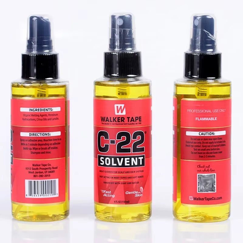 C-22 Adhesive Solvent Remover Spray for Lace Wigs Walker Tape Double Sided Adhesive Tape Extension Remover Spray 4OZ