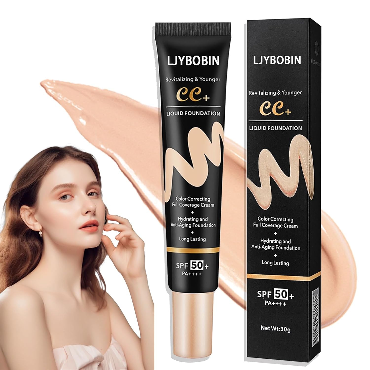 Hydrating CC Cream with SPF 50+ Pa++++ for Men & Women (Natural）