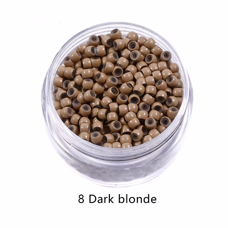 500Pcs Copper Ring Beads 3.0Mm Nano Ring Beads Silicone Lined Micro for Hair Extensions