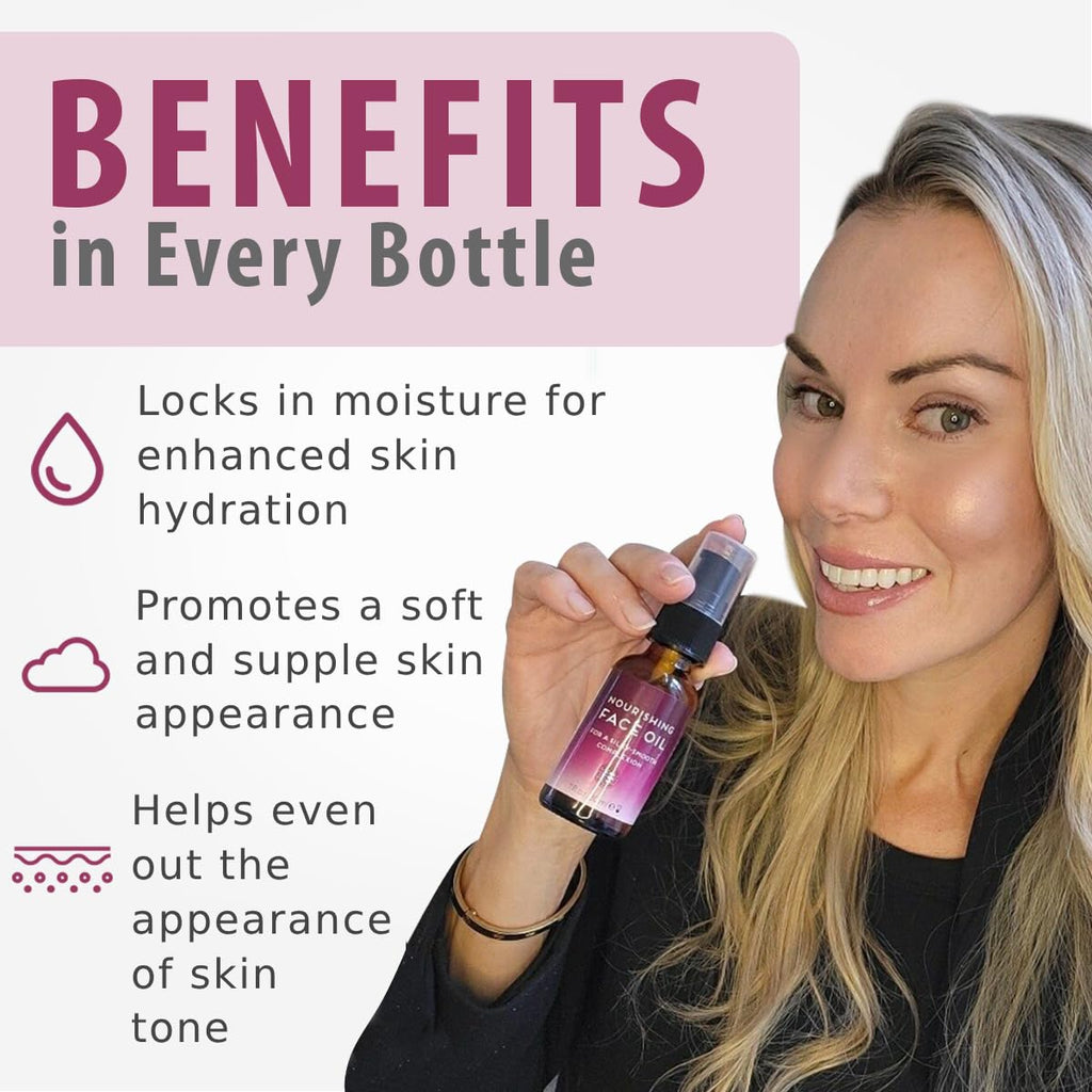 Face Oil for Women and Men, Non Comedogenic Rosehip Oil for Face with Jojoba for Dry Skin, Glazed Donut Glow 1Oz